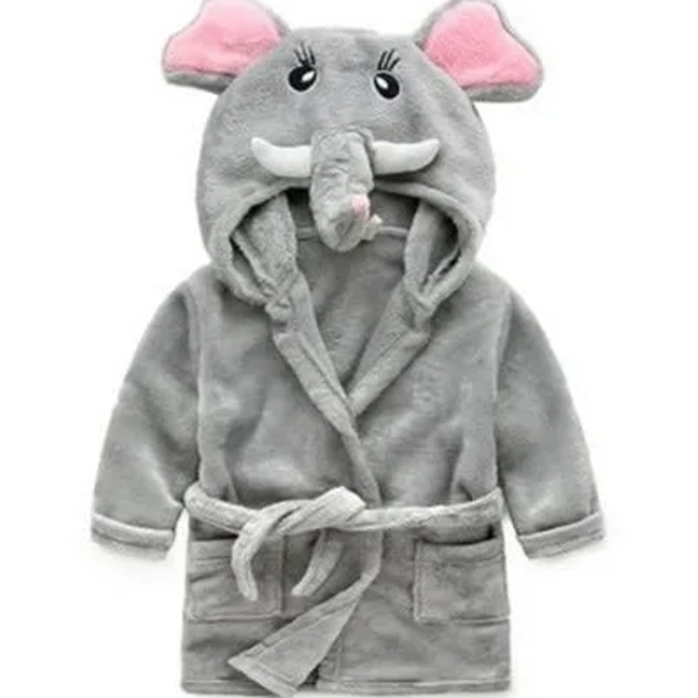 3 For $18 Hasbro Gray and Pink Elephant Kids Robe